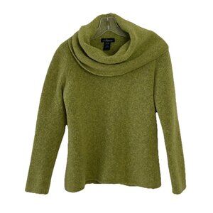 Amore Womens Sz M Wool Cowl neck Green Long Sleeve Pullover Sweater